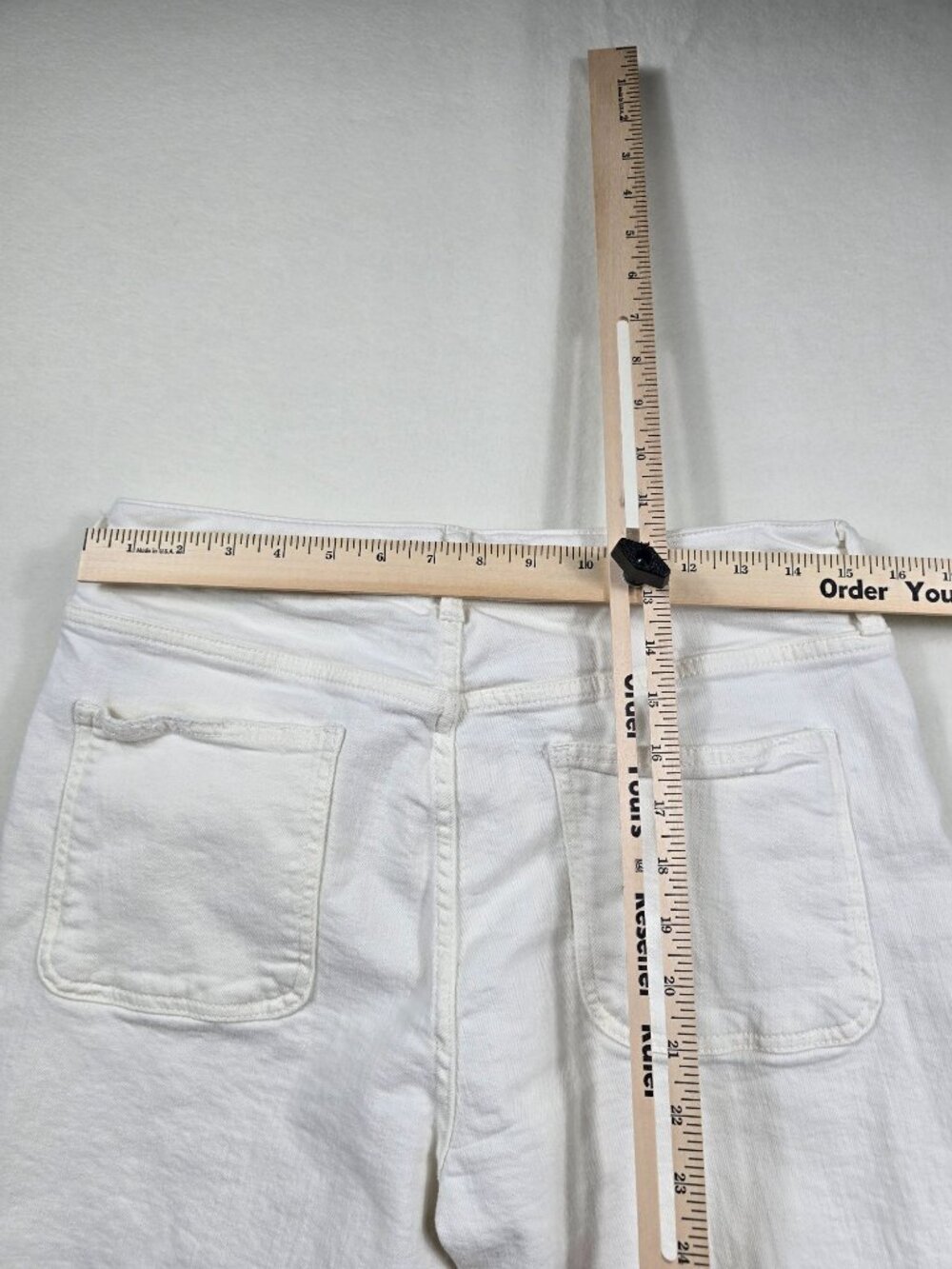 Anthropologie Pilcro High-Rise Slim White Distressed Jeans Size 32 - Picture 5 of 6